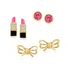 Ross-simons Pink And White Topaz Jewelry Set With Multicolored Enamel: 3 Pairs Of Accessory Earrings In 18kt Gol In Gold