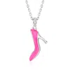 Ross-simons Pink Enamel High-heel Pendant Necklace In Sterling Silver In Multi