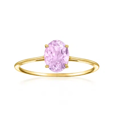 Ross-simons Pink Kunzite Ring In 14kt Yellow Gold
