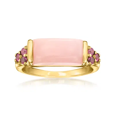 Ross-simons Pink Opal And Rhodolite Garnet Ring In 18kt Gold Over Sterling