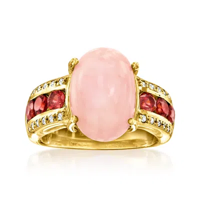 Ross-simons Pink Opal Ring With Garnet And . White Topaz In 18kt Gold Over Sterling