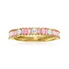Ross-simons Pink Sapphire And . Diamond Ring In 14kt Yellow Gold In White