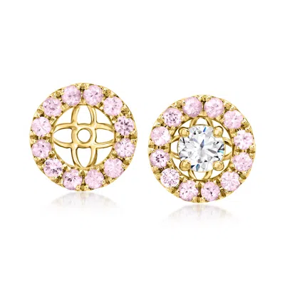 Ross-simons Pink Sapphire Earring Jackets In 14kt Yellow Gold