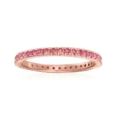 Ross-simons Pink Sapphire Eternity Band In 18kt Gold Over Sterling