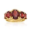 Ross-simons Pink Topaz 5-stone Ring In 18kt Gold Over Sterling In Red