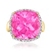 Ross-simons Pink Topaz And . Diamond Ring In 14kt Yellow Gold In Pink