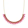 Ross-simons Pink Topaz And Garnet Necklace In 18kt Gold Over Sterling In Multi