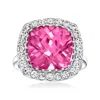 Ross-simons Pink Topaz And . White Topaz Ring In Sterling Silver In Pink