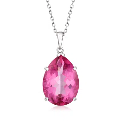 Ross-simons Pink Topaz Pendant Necklace In Sterling Silver In Multi