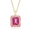 Ross-simons Pink Topaz Pendant Necklace With . Pink Sapphire And . White Zircon In 18kt Gold Over Sterling In Multi