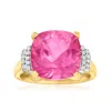 ROSS-SIMONS PINK TOPAZ RING WITH DIAMOND ACCENTS IN 18KT GOLD OVER STERLING