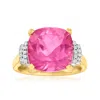 Ross-simons Pink Topaz Ring With Diamond Accents In 18kt Gold Over Sterling In Purple