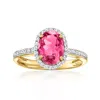 Ross-simons Pink Tourmaline Ring With . Diamonds In 14kt Yellow Gold In Pink