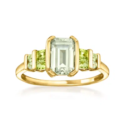 Ross-simons Prasiolite And . Peridot Ring In 14kt Yellow Gold In Green