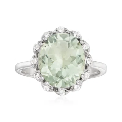 Ross-simons Prasiolite And . White Topaz Ring In Sterling Silver In Green