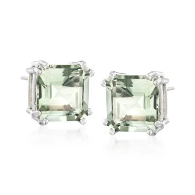Ross-simons Prasiolite Earrings In Sterling Silver In Green