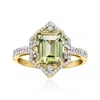 Ross-simons Prasiolite Ring With . Diamonds In 14kt Yellow Gold