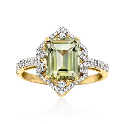 Ross-simons Prasiolite Ring With . Diamonds In 14kt Yellow Gold