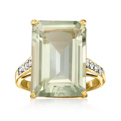Ross-simons Prasiolite Ring With . Diamonds In 18kt Yellow Gold In Green