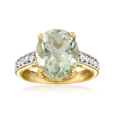 Ross-simons Prasiolite Ring With . Lab-grown Diamonds In 18kt Gold Over Sterling
