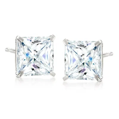 Ross-simons Princess-cut Cz In 14kt White Gold