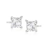 Ross-simons Princess-cut Cz Stud Earrings In 14kt White Gold In White