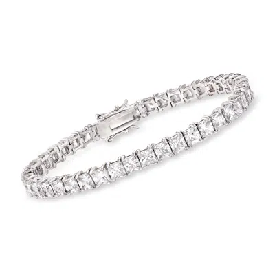 Ross-simons Princess-cut Cz Tennis Bracelet In Sterling Silver In Multi