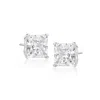 Ross-simons Princess-cut Diamond Stud Earrings In 14kt White Gold In White