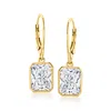Ross-simons Radiant-cut Cz Drop Earrings In 18kt Gold Over Sterling In Gold