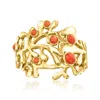 Ross-simons Red Coral Ring In 18kt Gold Over Sterling In Gold