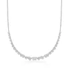 Ross-simons Rhodium-plated Necklace With Czs In Metallic