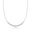 Ross-simons Rhodium-plated Necklace With Czs In Metallic