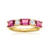 Ross-simons Rhodolite Garnet And . Lab-grown Diamond Ring In 18kt Gold Over Sterling In Gold