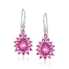Ross-simons Rhodolite Garnet And . Pink Topaz Flower Drop Earrings In Sterling Silver In Purple