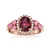 Ross-simons Rhodolite Garnet And . Pink Tourmaline Ring With . White Zircon In 18kt Rose Gold Over Sterling In Gold