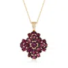 Ross-simons Rhodolite Garnet Cluster Pendant Necklace In 18kt Gold Over Sterling In Purple