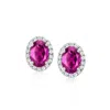 Ross-simons Rhodolite Garnet Earrings With . Diamonds In Platinum