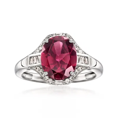 Ross-simons Rhodolite Garnet Ring With . Diamonds In Platinum In Metallic