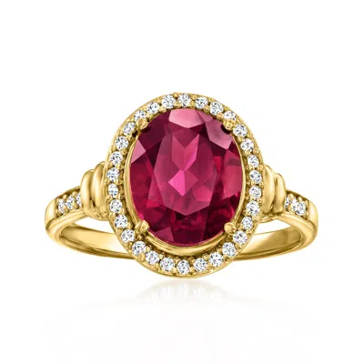 Ross-simons Rhodolite Garnet Ring With . White Topaz In 18kt Gold Over Sterling In Purple