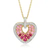 Ross-simons Rhodolite Garnet, . White Zircon And . Pink Tourmaline Heart Pendant Necklace In 18kt Gold Over Ster In Multi