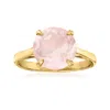 Ross-simons Rose Quartz Ring In 14kt Yellow Gold In Pink
