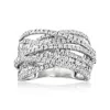 Ross-simons Round And Baguette Diamond Highway Ring In 14kt White Gold