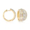 Ross-simons Round And Baguette Diamond Hoop Earrings In 18kt Gold Over Sterling In White
