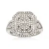 Ross-simons Round And Baguette Diamond Multi-level Ring In Sterling Silver In White