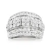 Ross-simons Round And Baguette Diamond Multi-row Ring In 14kt White Gold