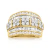 Ross-simons Round And Baguette Diamond Multi-row Ring In 14kt Yellow Gold In White