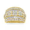 Ross-simons Round And Baguette Diamond Multi-row Ring In 18kt Gold Over Sterling In White