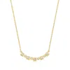 Ross-simons Round And Baguette Diamond Pattern Necklace In 18kt Gold Over Sterling In Multi
