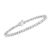 Ross-simons Round And Emerald-cut Lab-grown Diamond Tennis Bracelet In 14kt White Gold In Multi