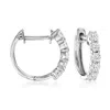 Ross-simons Round Brilliant-cut Diamond Huggie Hoop Earrings In 14kt White Gold In White